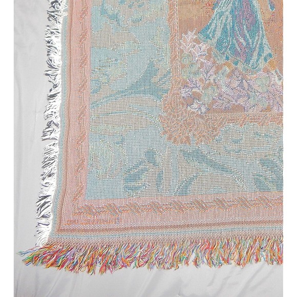 Merry Christmas Santa Claus With Children Woven Fringed Thrown 44x53 By Hallmark - Picture 10 of 12